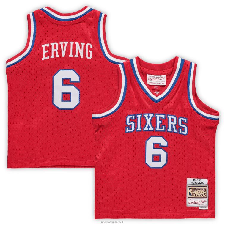 NBA 00F2L18437 philadelphia 76ers julius erving red hardwood classics maglia giocatore ritirato