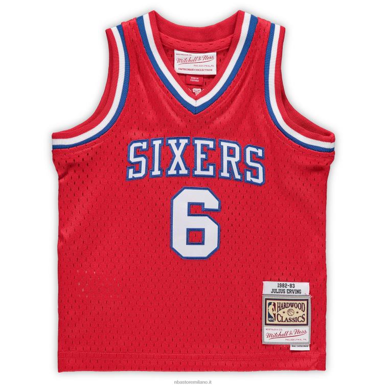 NBA 00F2L18437 philadelphia 76ers julius erving red hardwood classics maglia giocatore ritirato
