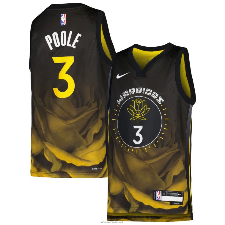 NBA 00F2L16732 maglia nera swingman dei golden state warriors jordan poole