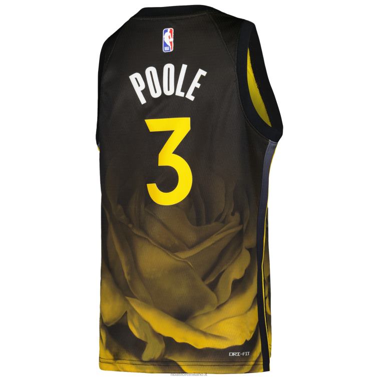 NBA 00F2L16732 maglia nera swingman dei golden state warriors jordan poole