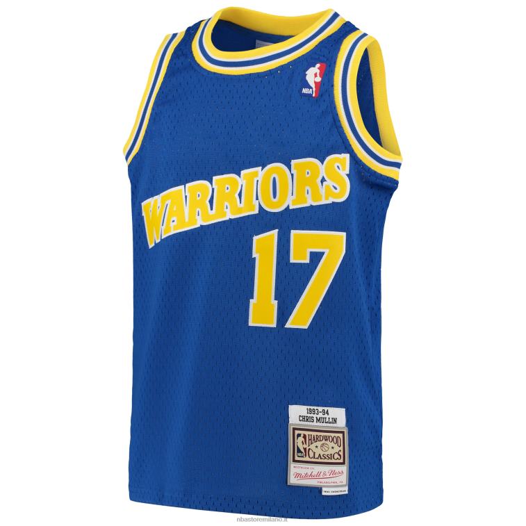 NBA 00F2L16830 golden state warriors chris mullin royal 1993-94 hardwood classics swingman maglia ritorno al passato