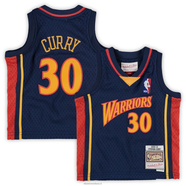 NBA 00F2L16844 golden state warriors stephen curry mitchell & ness navy maglia con logo storico