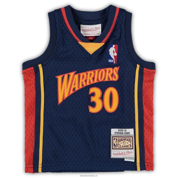 NBA 00F2L16844 golden state warriors stephen curry mitchell & ness navy maglia con logo storico