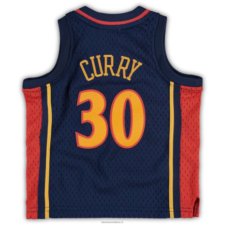 NBA 00F2L16844 golden state warriors stephen curry mitchell & ness navy maglia con logo storico
