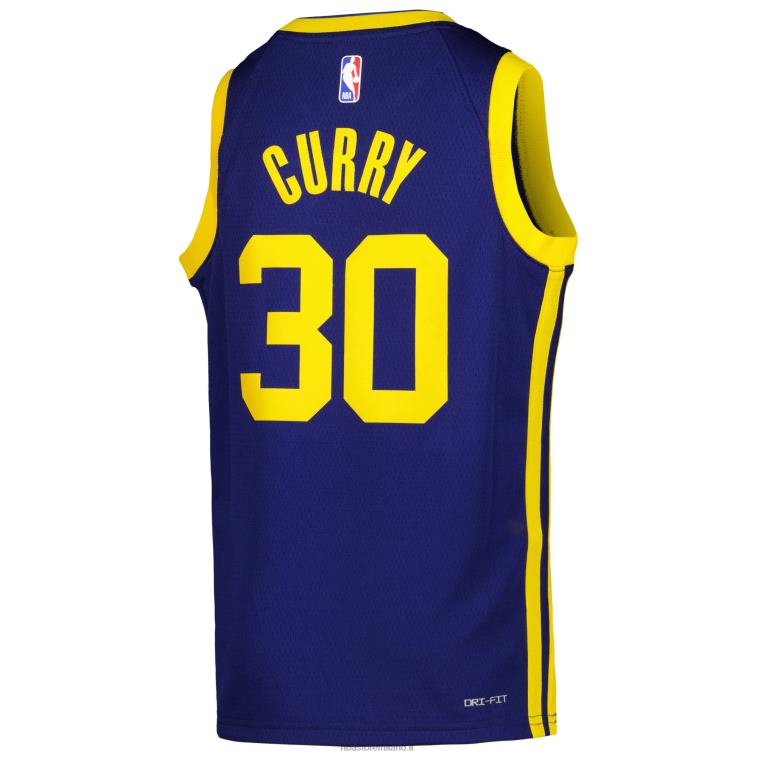 NBA 00F2L16893 Golden State Warriors Stephen Curry Jordan marca maglia swingman blu
