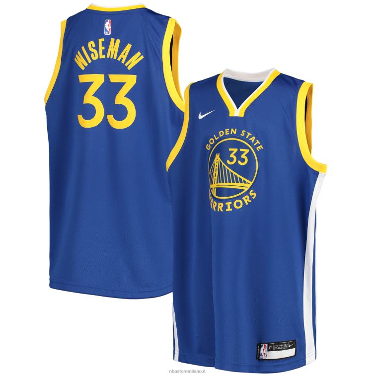 NBA 00F2L18596 maglia golden state warriors james wiseman nike royal swingman