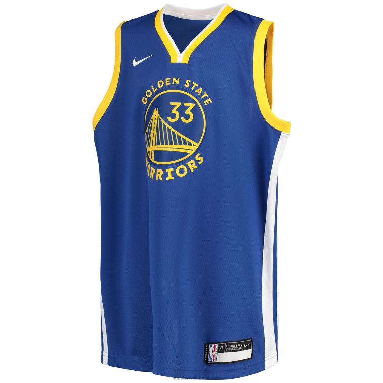 NBA 00F2L18596 maglia golden state warriors james wiseman nike royal swingman