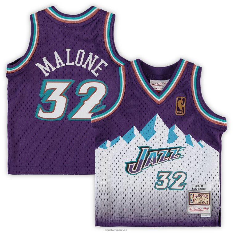 NBA 00F2L17609 utah jazz karl malone mitchell & ness viola giocatore in pensione maglia