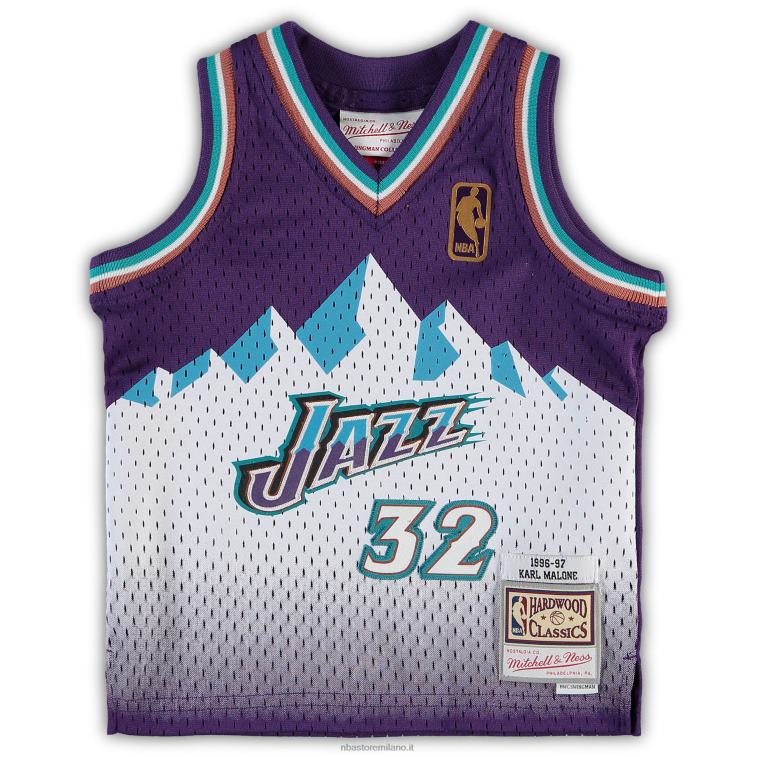 NBA 00F2L17609 utah jazz karl malone mitchell & ness viola giocatore in pensione maglia