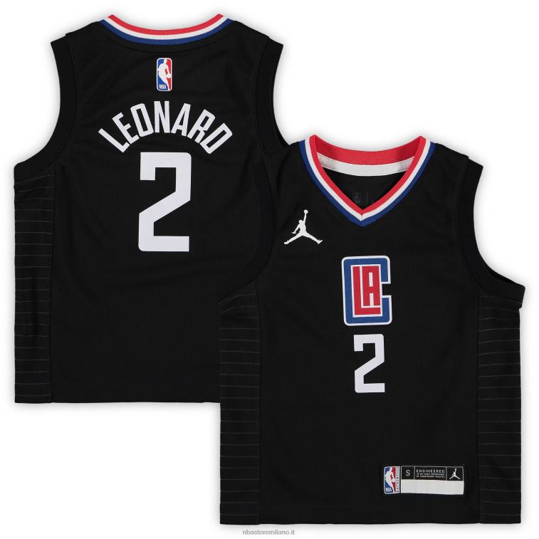 NBA 00F2L17417 preschool la clippers kawhi leonard jordan marca maglia nera fast break replica