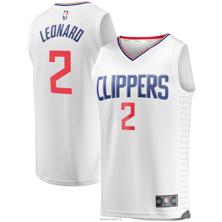 NBA 00F2L17540 la clippers kawhi leonard maglia bianca giocatore contropiede