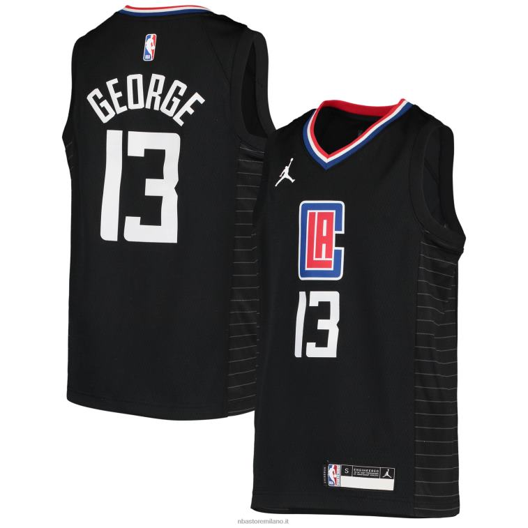 NBA 00F2L17714 la clippers paul george jordan marca maglia giocatore swingman nera