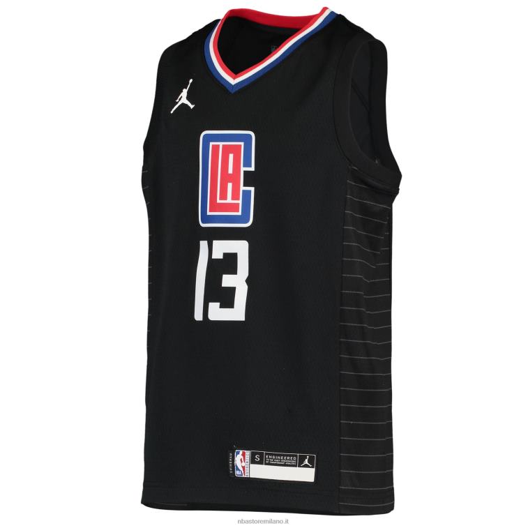 NBA 00F2L17714 la clippers paul george jordan marca maglia giocatore swingman nera