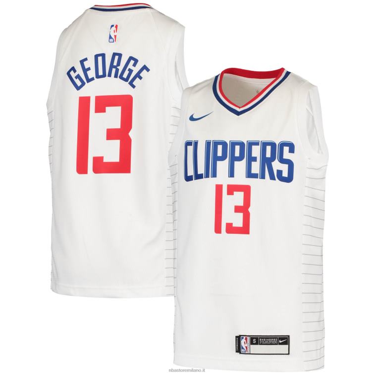 NBA 00F2L17937 la clippers paul george nike maglia swingman bianca