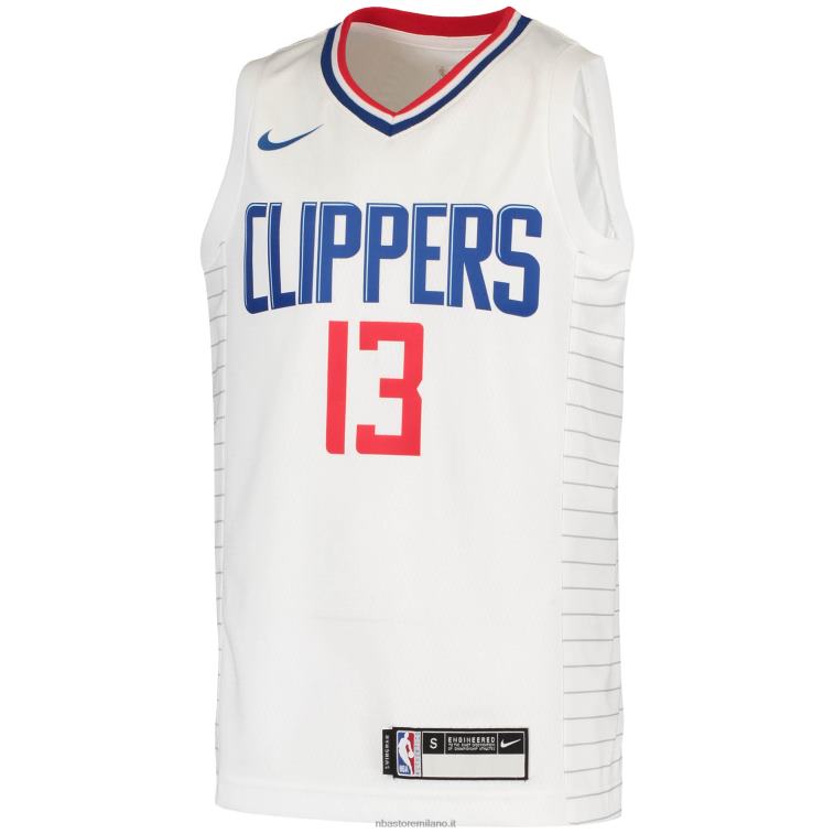 NBA 00F2L17937 la clippers paul george nike maglia swingman bianca