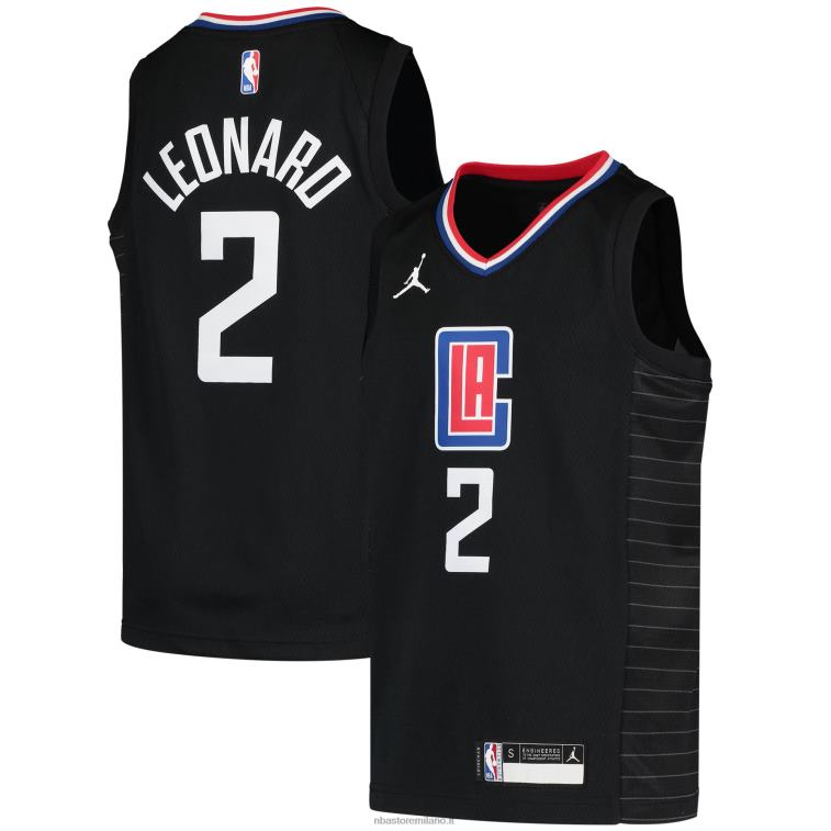 NBA 00F2L18143 la clippers kawhi leonard jordan marca maglia giocatore swingman nera