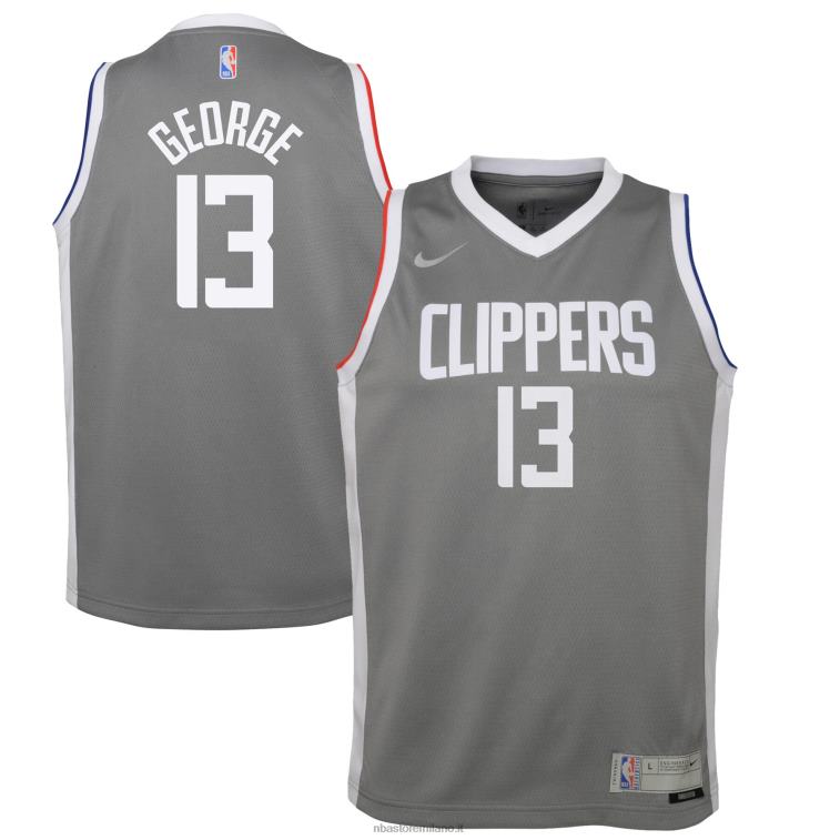 NBA 00F2L18550 La Clippers Paul George Nike Grey Swingman Player Jersey - Edizione Guadagnata