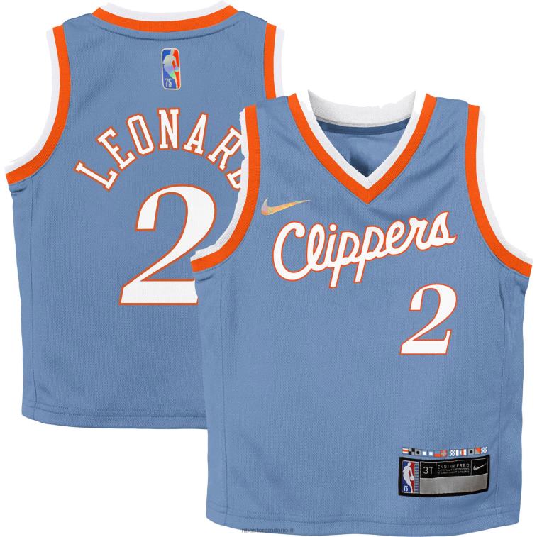 NBA 00F2L19156 maglia la clippers kawhi leonard nike light blue city edition replica