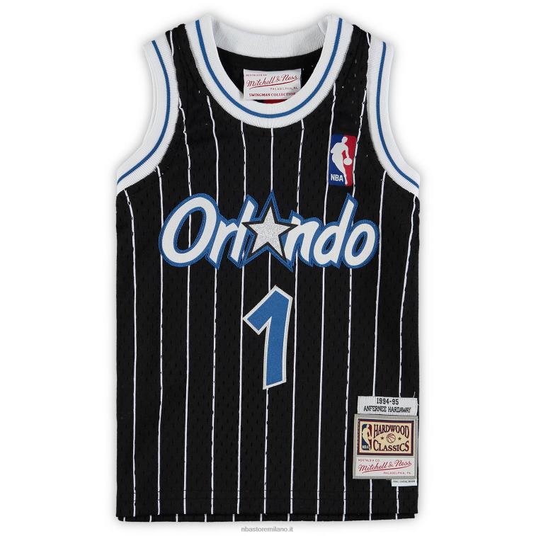 NBA 00F2L16832 orlando magic penny hardaway black hardwood classics maglia giocatore ritirato