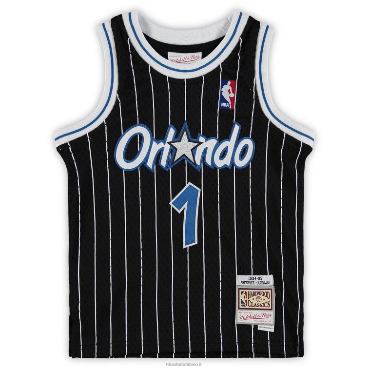 NBA 00F2L16837 preschool orlando magic penny hardaway black 1994-1995 maglia della squadra del ritorno al passato dei classici del legno duro
