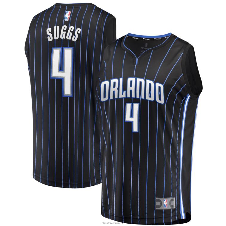 NBA 00F2L16985 orlando magic jalen suggerisce maglia nera 2021 draft first round pick fast break replica