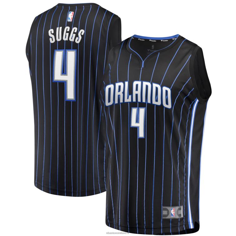 NBA 00F2L16985 orlando magic jalen suggerisce maglia nera 2021 draft first round pick fast break replica