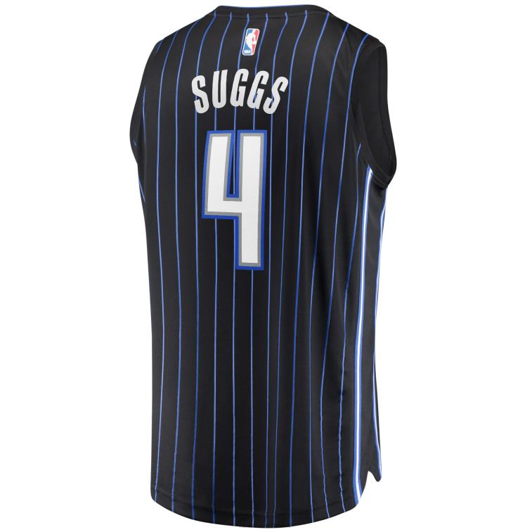 NBA 00F2L16985 orlando magic jalen suggerisce maglia nera 2021 draft first round pick fast break replica