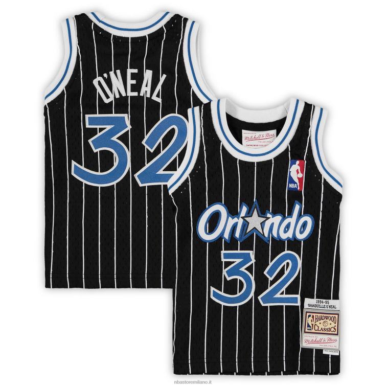 NBA 00F2L17122 orlando magic shaquille o\'neal black hardwood classics maglia giocatore ritirato