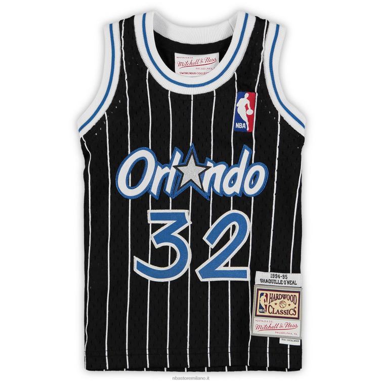 NBA 00F2L17122 orlando magic shaquille o\'neal black hardwood classics maglia giocatore ritirato