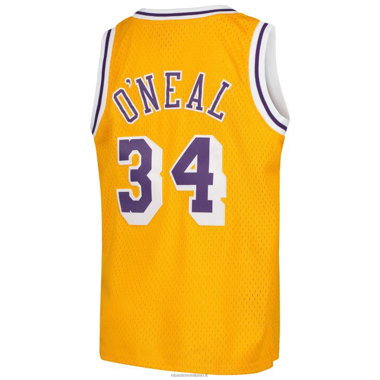 NBA 00F2L16710 maglia los angeles lakers shaquille o\'neal mitchell & ness gold swingman ritorno al passato