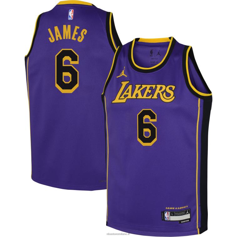 NBA 00F2L16713 los angeles lakers lebron james jordan marca maglia swingman viola
