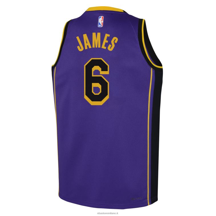 NBA 00F2L16713 los angeles lakers lebron james jordan marca maglia swingman viola