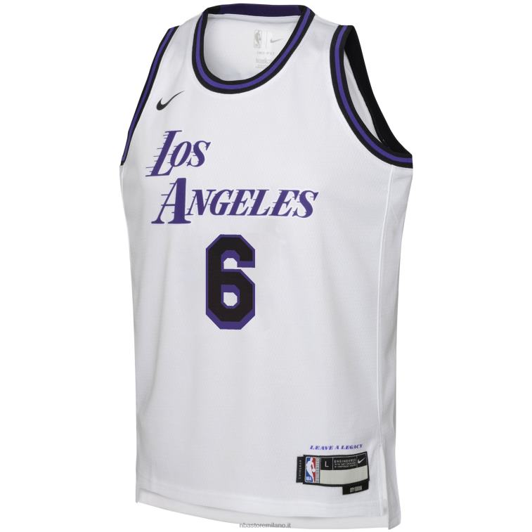 NBA 00F2L16736 los angeles lakers lebron james nike maglia bianca swingman
