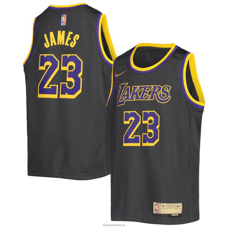 NBA 00F2L16737 maglia los angeles lakers lebron james nike grafite giocatore swingman - edizione guadagnata