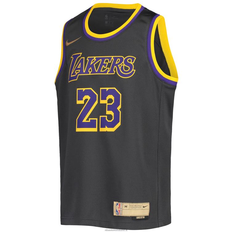 NBA 00F2L16737 maglia los angeles lakers lebron james nike grafite giocatore swingman - edizione guadagnata