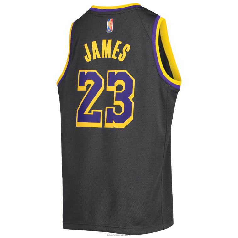 NBA 00F2L16737 maglia los angeles lakers lebron james nike grafite giocatore swingman - edizione guadagnata