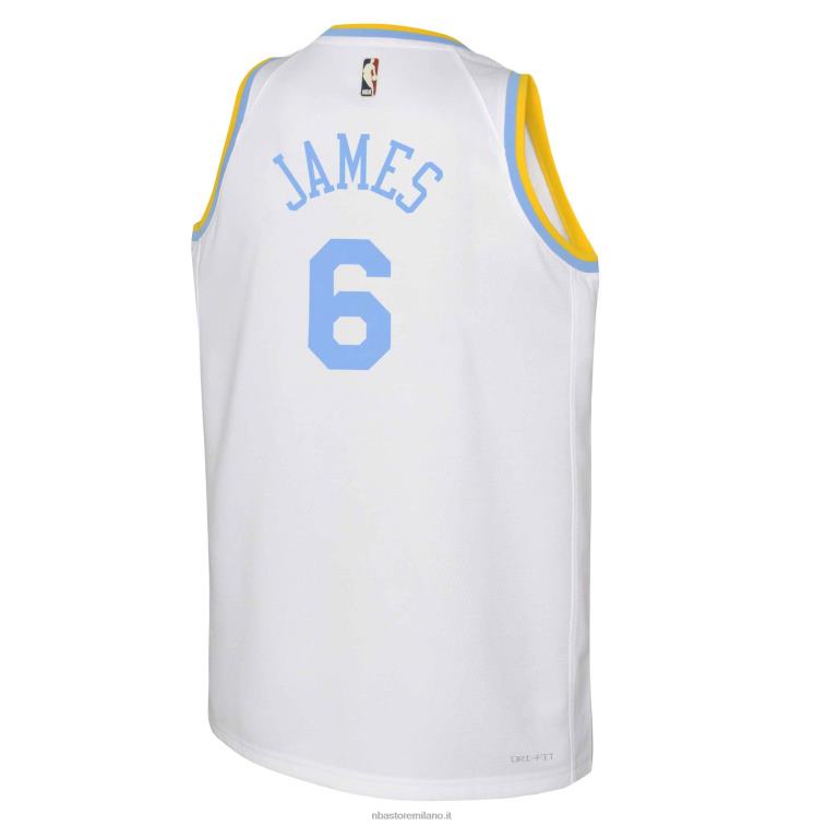NBA 00F2L16741 los angeles lakers lebron james nike maglia bianca swingman