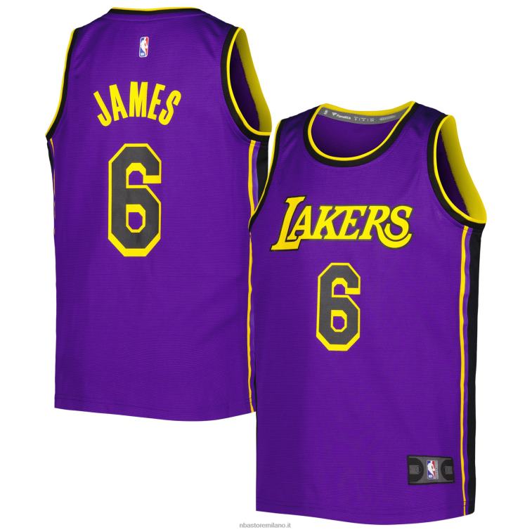 NBA 00F2L16749 los angeles lakers lebron james maglia viola giocatore contropiede veloce