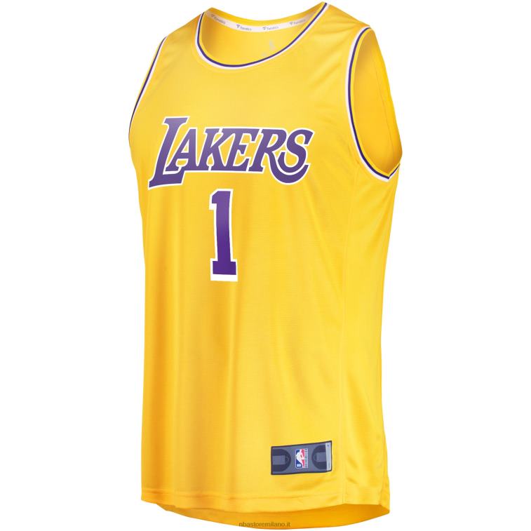 NBA 00F2L16767 los angeles lakers d\'angelo russell maglia oro fast break player