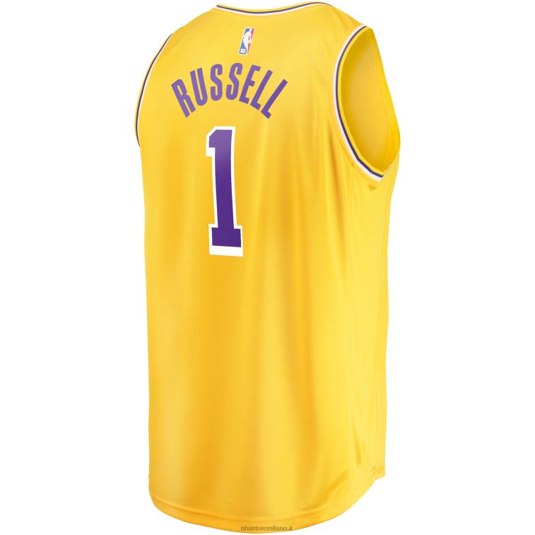 NBA 00F2L16767 los angeles lakers d\'angelo russell maglia oro fast break player
