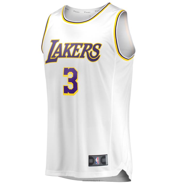 NBA 00F2L16771 los angeles lakers anthony davis maglia replica giocatore bianco contropiede