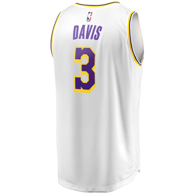 NBA 00F2L16771 los angeles lakers anthony davis maglia replica giocatore bianco contropiede
