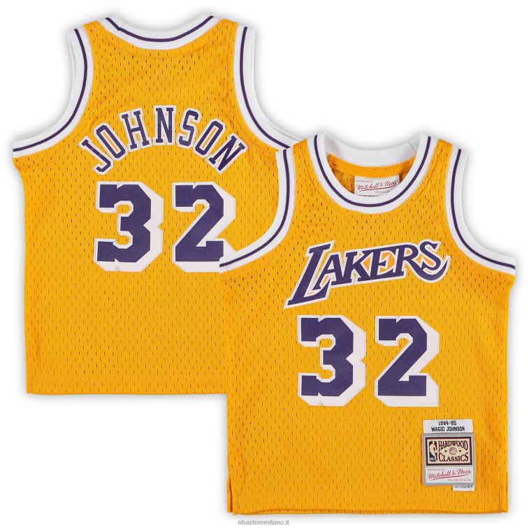 NBA 00F2L16802 los angeles lakers magic johnson mitchell & ness gold maglia da giocatore in pensione