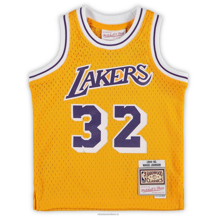 NBA 00F2L16802 los angeles lakers magic johnson mitchell & ness gold maglia da giocatore in pensione