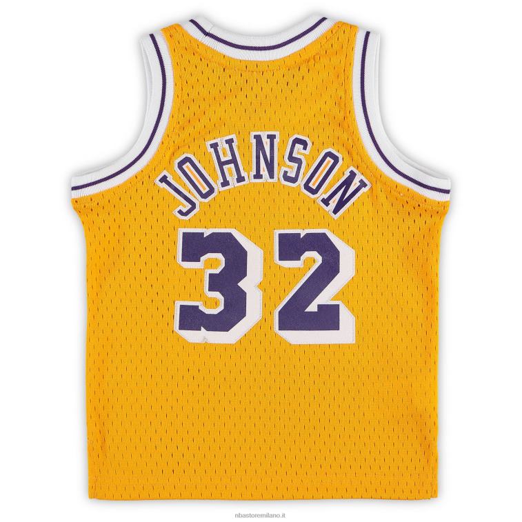 NBA 00F2L16802 los angeles lakers magic johnson mitchell & ness gold maglia da giocatore in pensione