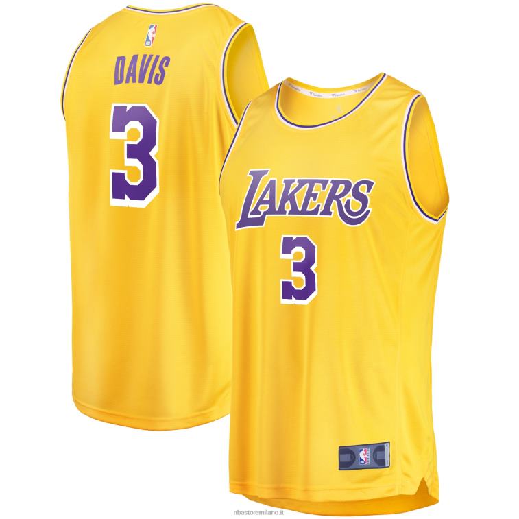 NBA 00F2L16808 maglia los angeles lakers anthony davis oro contropiede replica