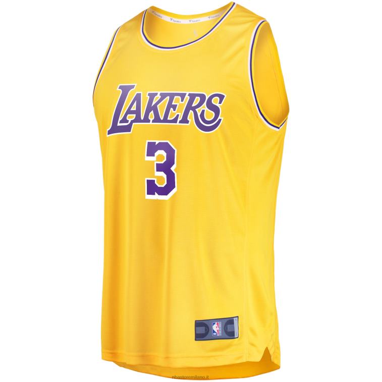 NBA 00F2L16808 maglia los angeles lakers anthony davis oro contropiede replica