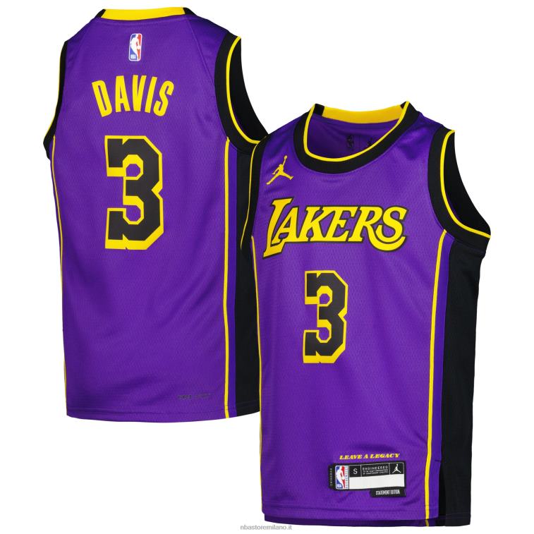 NBA 00F2L16811 los angeles lakers anthony davis jordan marca maglia swingman viola