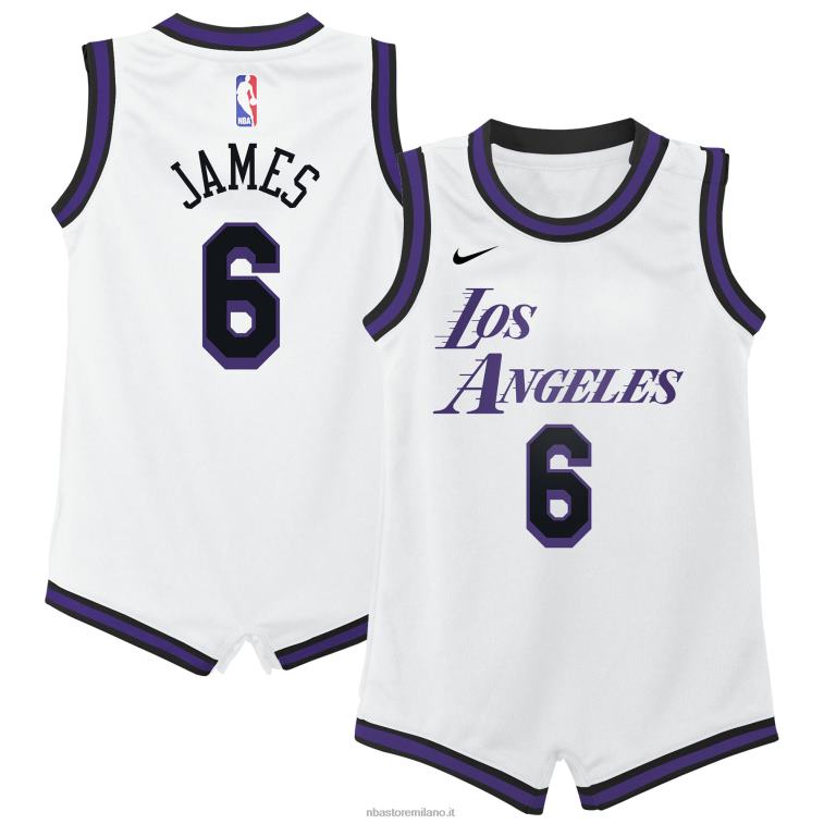 NBA 00F2L16948 los angeles lakers lebron james nike maglia replica bianca