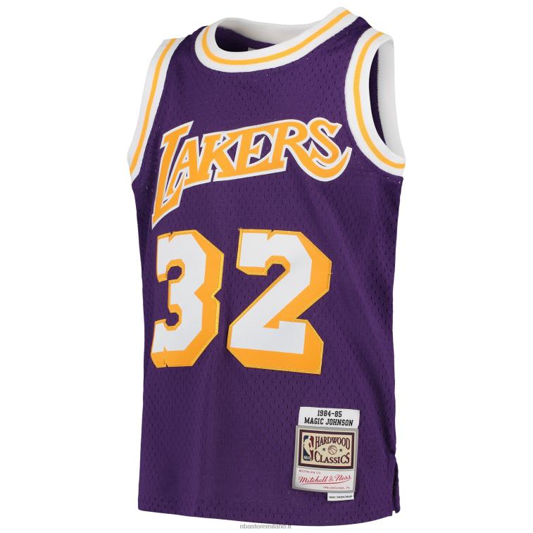 NBA 00F2L16975 maglia los angeles lakers magic johnson viola 1984-85 hardwood classics swingman ritorno al passato